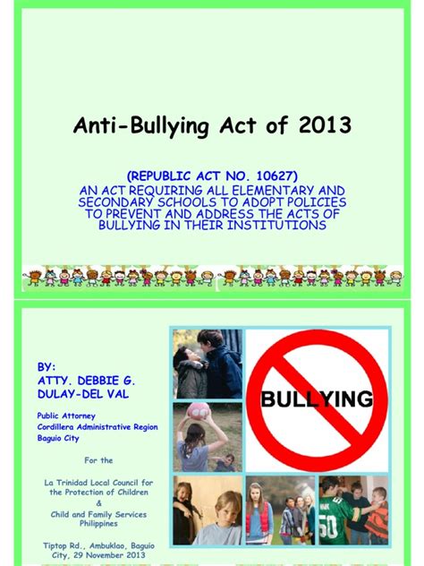 Powerpoint Anti Bullying Act in The Philippines .
